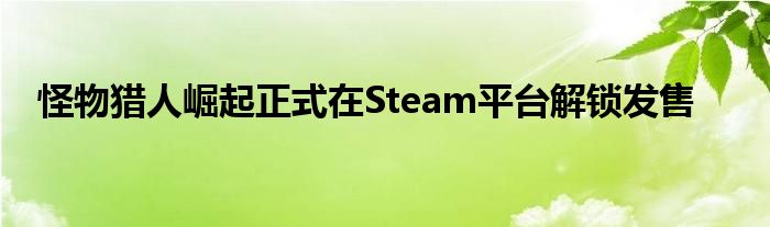 怪物猎人崛起正式在Steam平台解锁发售