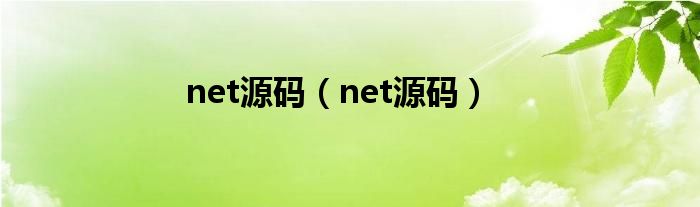 net源码（net源码）