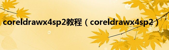 coreldrawx4sp2教程（coreldrawx4sp2）