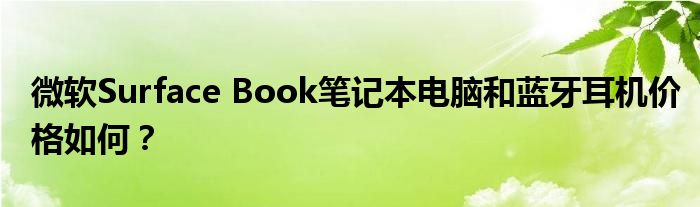 微软Surface Book笔记本电脑和蓝牙耳机价格如何？