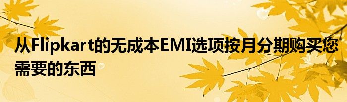 从Flipkart的无成本EMI选项按月分期购买您需要的东西