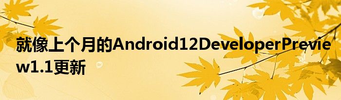 就像上个月的Android12DeveloperPreview1.1更新