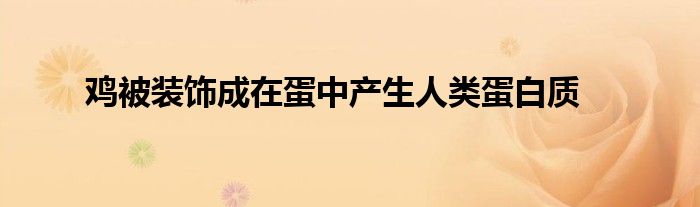 鸡被装饰成在蛋中产生人类蛋白质