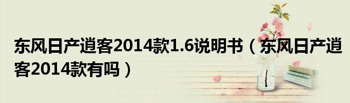 东风日产逍客2014款1.6说明书（东风日产逍客2014款有吗）