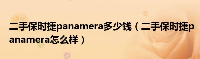 二手保时捷panamera多少钱（二手保时捷panamera怎么样）