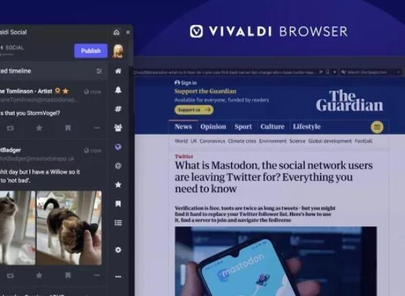 Vivaldi将Mastodon添加到其浏览器中