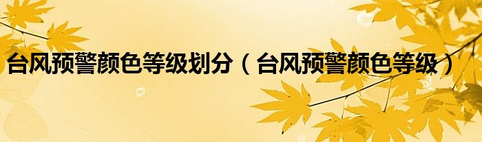 台风预警颜色等级划分（台风预警颜色等级）