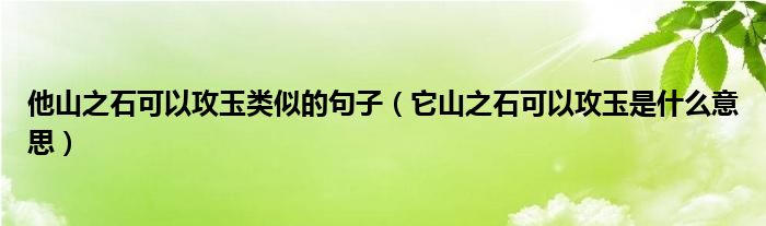 他山之石可以攻玉类似的句子（它山之石可以攻玉是什么意思）