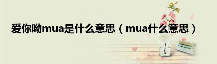 爱你呦mua是什么意思（mua什么意思）