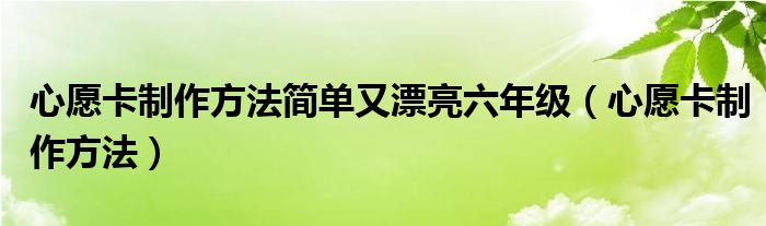 心愿卡制作方法简单又漂亮六年级（心愿卡制作方法）