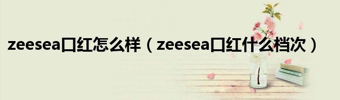 zeesea口红怎么样（zeesea口红什么档次）