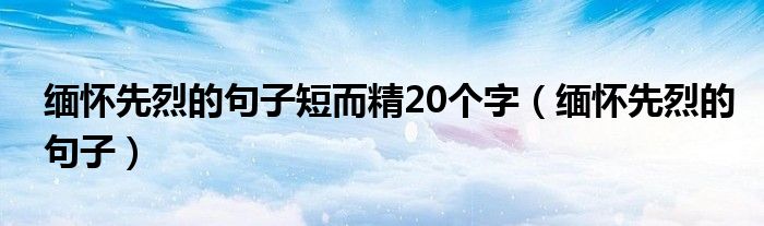 缅怀先烈的句子短而精20个字（缅怀先烈的句子）