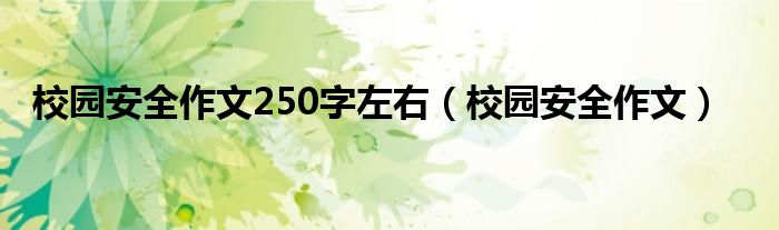 校园安全作文250字左右（校园安全作文）