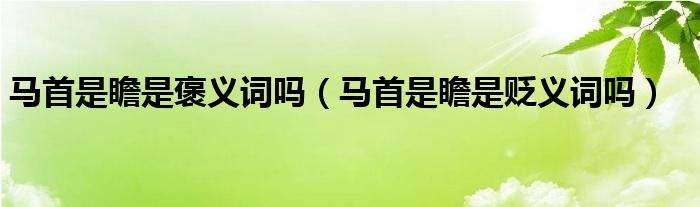 马首是瞻是褒义词吗（马首是瞻是贬义词吗）