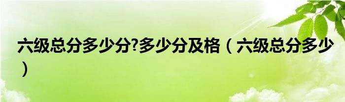 六级总分多少分?多少分及格（六级总分多少）