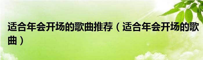 适合年会开场的歌曲推荐（适合年会开场的歌曲）