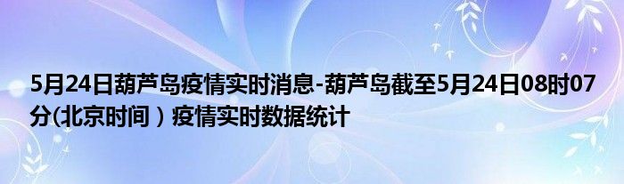 5月24日葫芦岛疫情实时消息-葫芦岛截至5月24日08时07分(北京时间）疫情实时数据统计