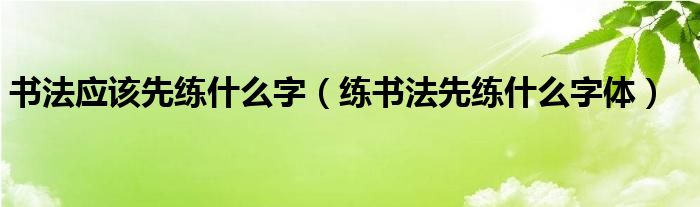 书法应该先练什么字（练书法先练什么字体）