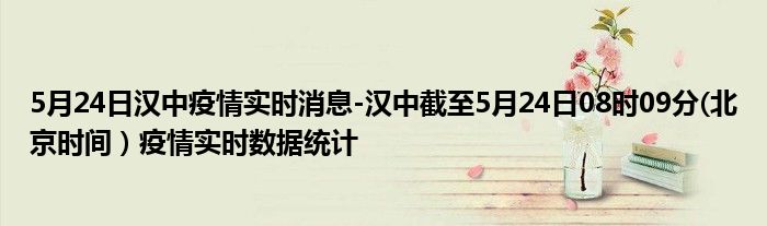 5月24日汉中疫情实时消息-汉中截至5月24日08时09分(北京时间）疫情实时数据统计