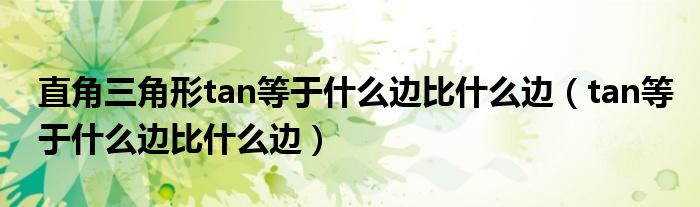 直角三角形tan等于什么边比什么边（tan等于什么边比什么边）