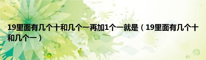 19里面有几个十和几个一再加1个一就是（19里面有几个十和几个一）