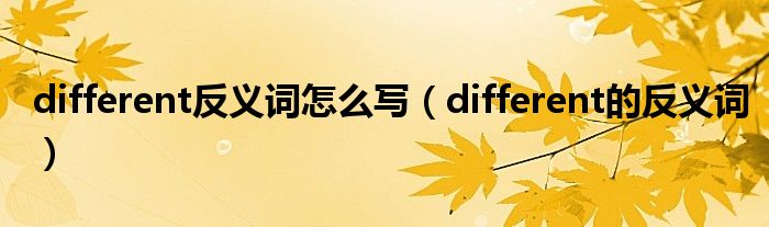 different反义词怎么写（different的反义词）