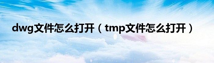 dwg文件怎么打开（tmp文件怎么打开）