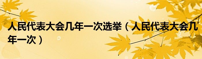 人民代表大会几年一次选举（人民代表大会几年一次）