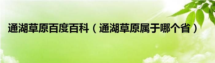 通湖草原百度百科（通湖草原属于哪个省）