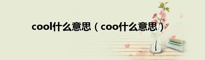 cool什么意思（coo什么意思）