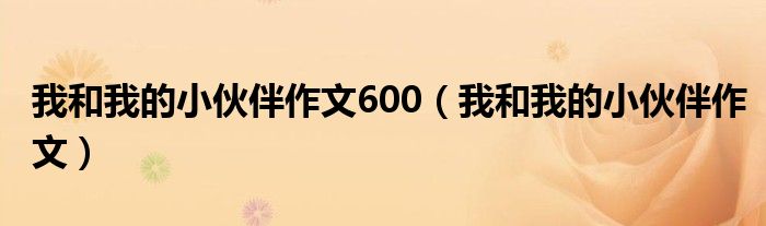 我和我的小伙伴作文600（我和我的小伙伴作文）