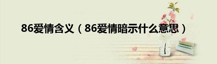 86爱情含义（86爱情暗示什么意思）