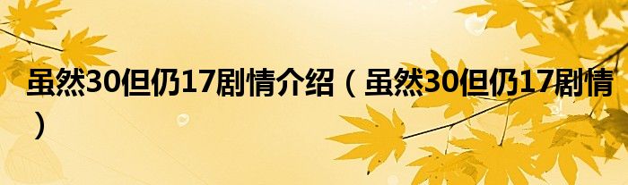 虽然30但仍17剧情介绍（虽然30但仍17剧情）