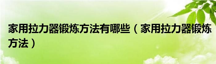 家用拉力器锻炼方法有哪些（家用拉力器锻炼方法）