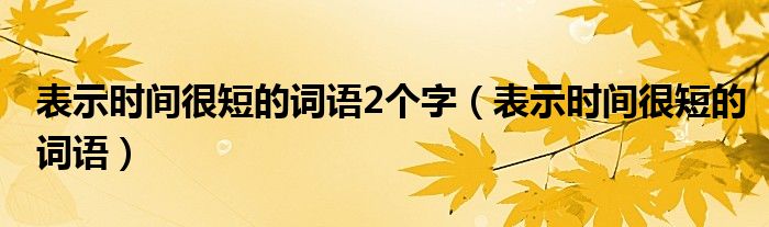 表示时间很短的词语2个字（表示时间很短的词语）