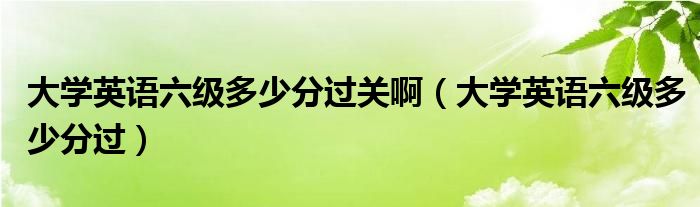 大学英语六级多少分过关啊（大学英语六级多少分过）