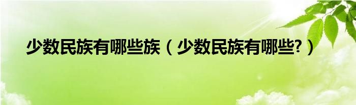 少数民族有哪些族（少数民族有哪些?）