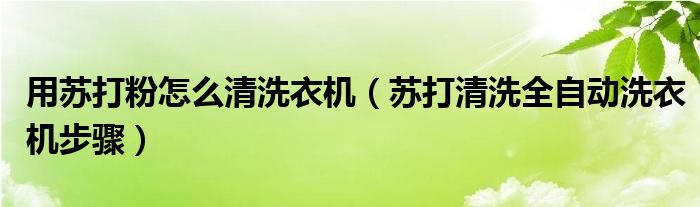 用苏打粉怎么清洗衣机（苏打清洗全自动洗衣机步骤）