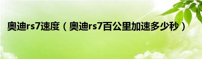 奥迪rs7速度（奥迪rs7百公里加速多少秒）