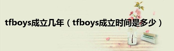 tfboys成立几年（tfboys成立时间是多少）