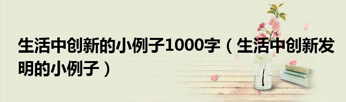 生活中创新的小例子1000字（生活中创新发明的小例子）