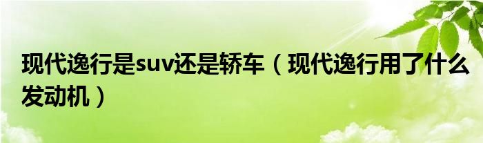 现代逸行是suv还是轿车（现代逸行用了什么发动机）