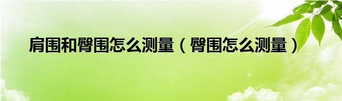 肩围和臀围怎么测量（臀围怎么测量）