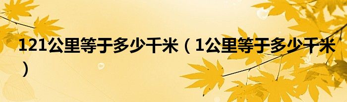 121公里等于多少千米（1公里等于多少千米）