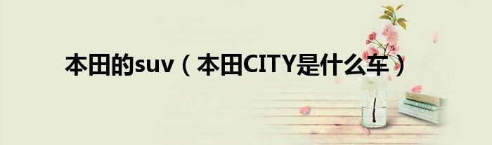 本田的suv（本田CITY是什么车）