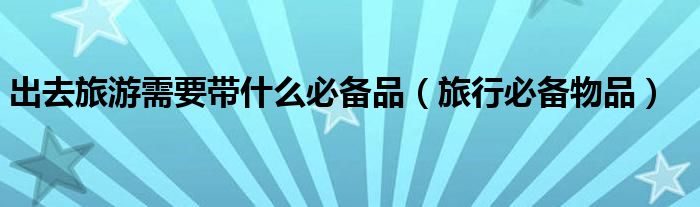 出去旅游需要带什么必备品（旅行必备物品）