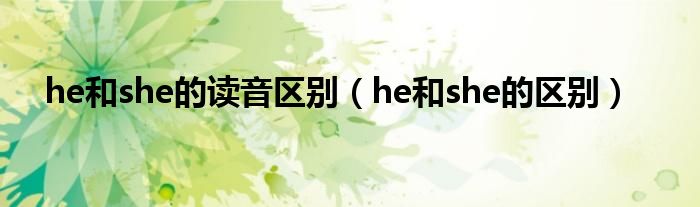 he和she的读音区别（he和she的区别）