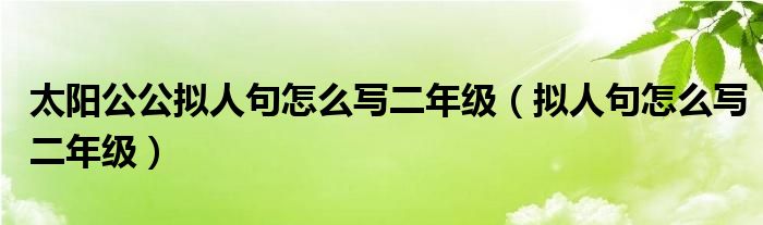 太阳公公拟人句怎么写二年级（拟人句怎么写二年级）