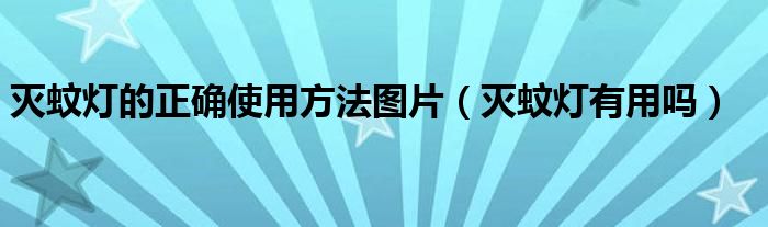 灭蚊灯的正确使用方法图片（灭蚊灯有用吗）