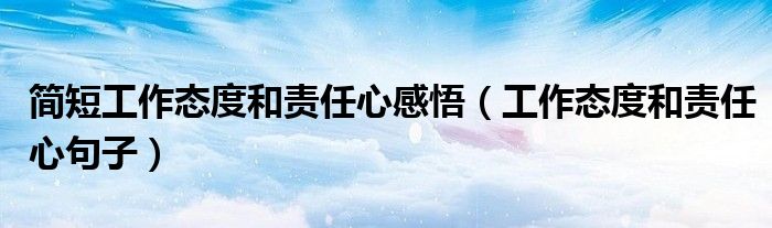 简短工作态度和责任心感悟（工作态度和责任心句子）